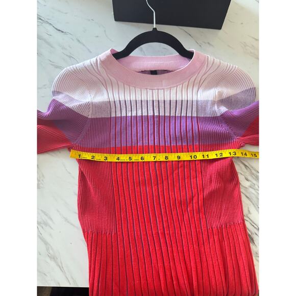 Banana Republic Colorblock Ribbed Knit Sweater Dress Red Pink Purple Size L - Picture 3 of 8